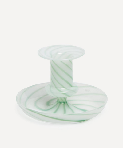 Hay Flare Stripe Candle Holder In Green