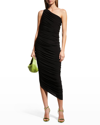 Norma Kamali Diana Jersey One-shoulder Dress In Black
