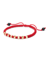 David Yurman Fortune Men's Woven Bracelet With Beaded Embellishments In Red/silver