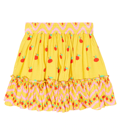 Stella Mccartney Kids' Printed Twill Skirt In Giallo/multicolor
