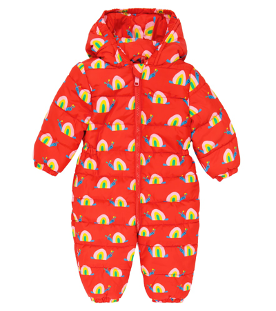 Stella Mccartney Baby Kids Red Snail Puffer Snowsuit In Rosso