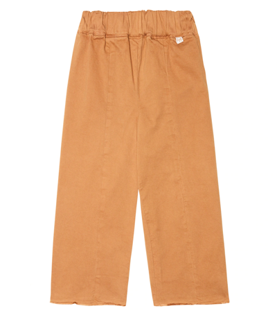 Il Gufo Kids' Straight-leg Cotton Pants In Beaver Brown