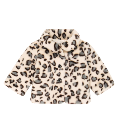 Bonpoint Baby Douceur Leopard-print Coat In Imp Ficelle