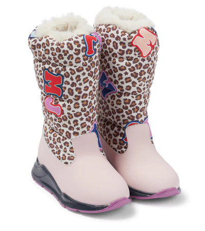 Marc Jacobs Kids' Leopard-printed Snow Boots In Pink