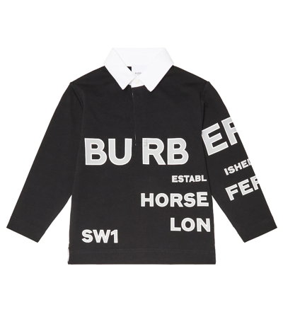 Burberry Kids' Jessy Brand-print Cotton-jersey Polo Shirt 3-14 Years In Black