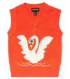 Mini Rodini Intarsia Wool Vest In Red