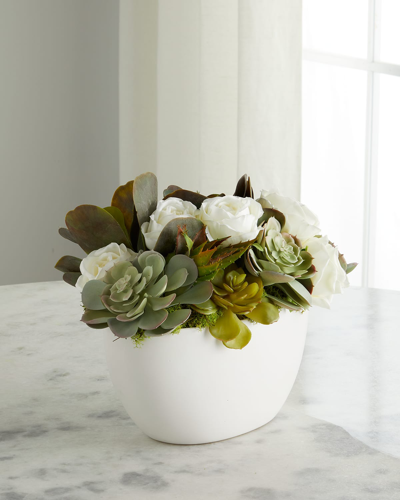 Exclusive Metta Faux Succulent & Rose Flowers