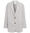 The Frankie Shop Bea Oversized Tech Twill Blazer In Grey