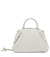 Bottega Veneta Mini Padded Leather Top Handle Bag In Chalk