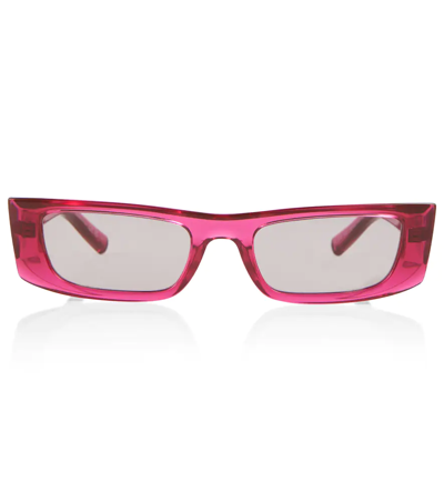Saint Laurent Sl 553 Rectangle Sunglasses In Pink