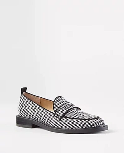 Ann Taylor Houndstooth Loafers In Black