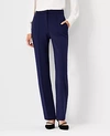 Ann Taylor The High Waist Straight Pant In Double Knit In Pure Sapphire