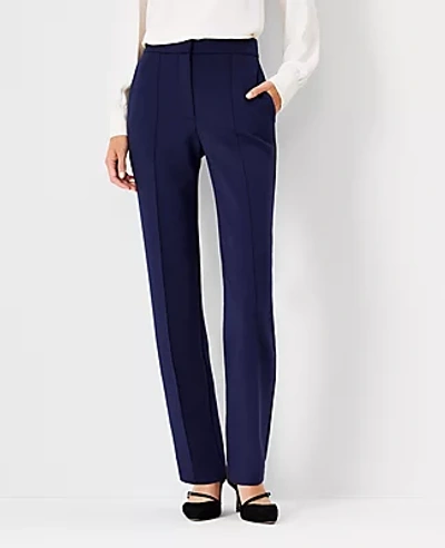Ann Taylor The High Waist Straight Pant In Double Knit In Pure Sapphire
