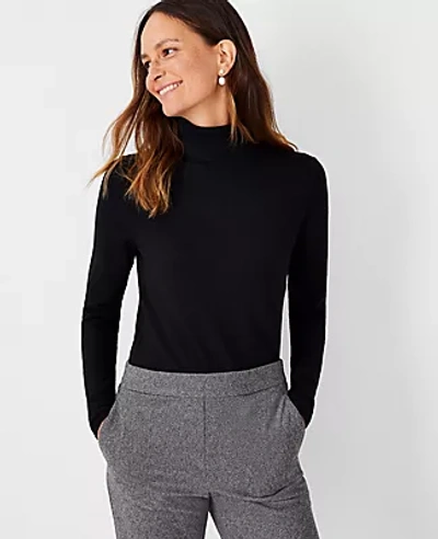 Ann Taylor Petite Turtleneck Sweater In Black ModeSens