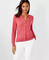 Ann Taylor Modern Ann Cardigan In Deep Blush Rose