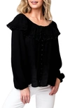 Gibsonlook Off The Shoulder Ruffle Blouse In Black
