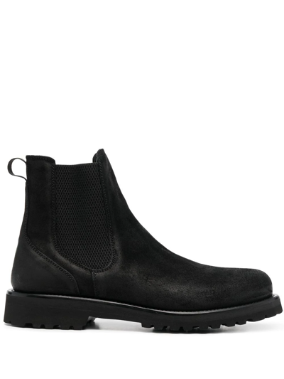 Woolrich Chelsea Boots With Rubber Insert In Black Black