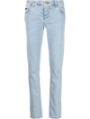 Philipp Plein Light-wash Slim-cut Jeans In Blau