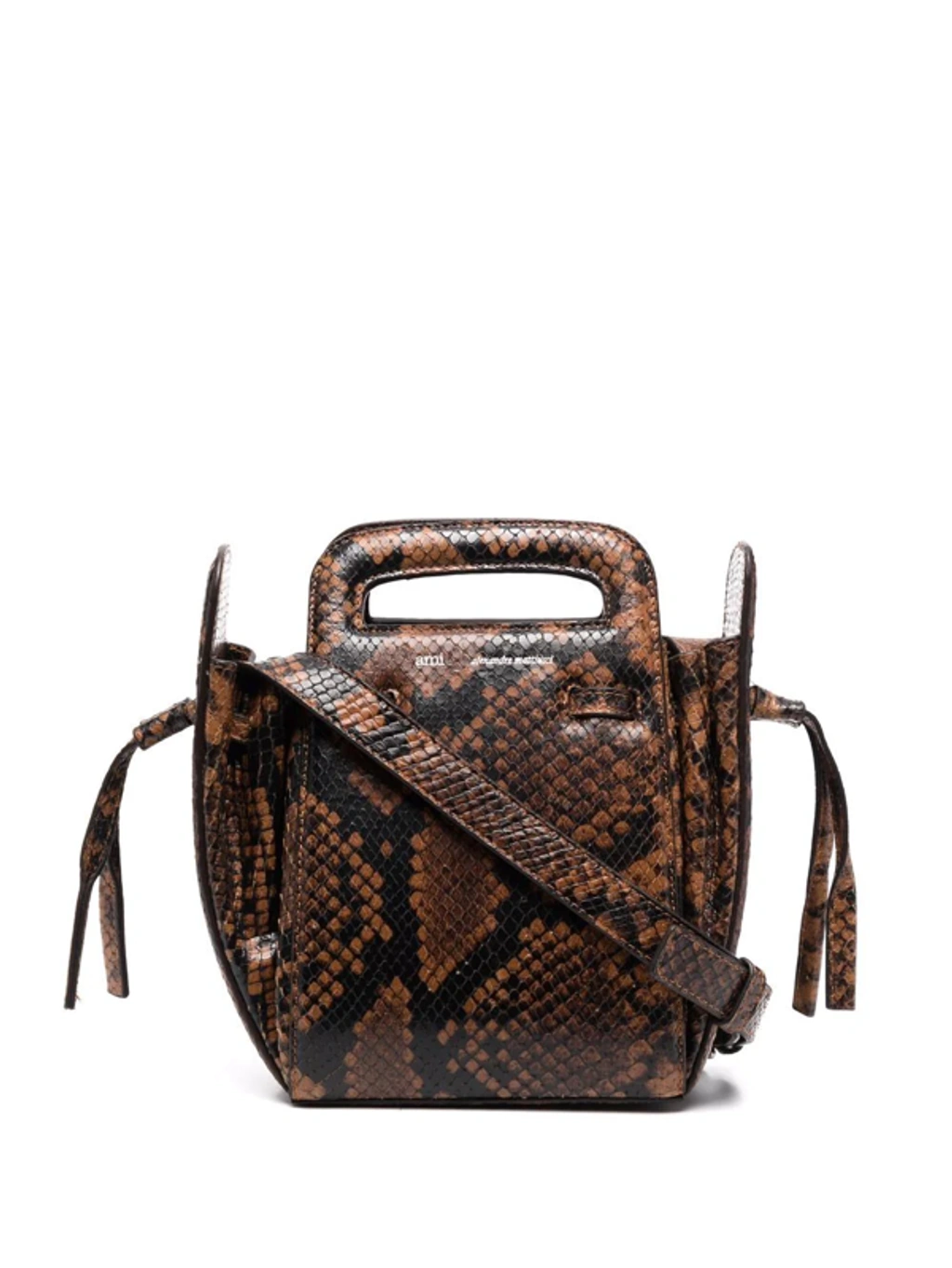 Ami Alexandre Mattiussi Snakeskin-print Bucket Bag In Brown | ModeSens