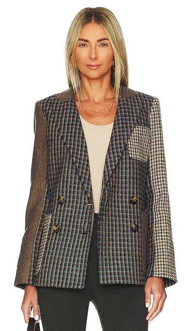 Veronica Beard Faustine Houndstooth Dickey Jacket In Multi