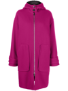 MSGM HOODED ZIP-FRONT MID-LENGTH COAT