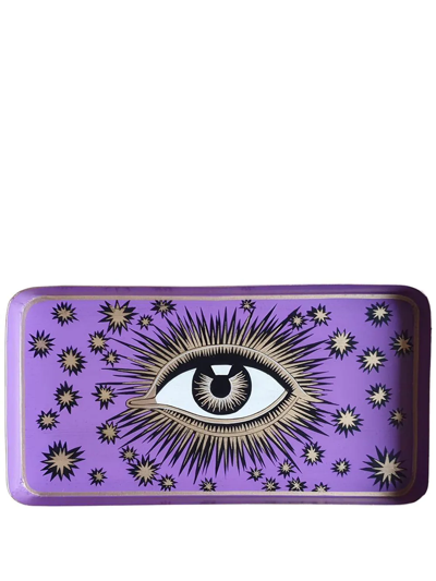 Les-ottomans Eye-print Iron Tray In Violett