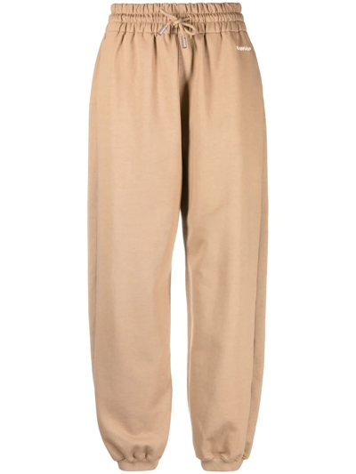 Off-white Embroidered-logo Track Pants In Beige