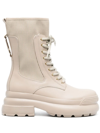 Liu •jo Amy Lace-up Ankle Boots In Nude