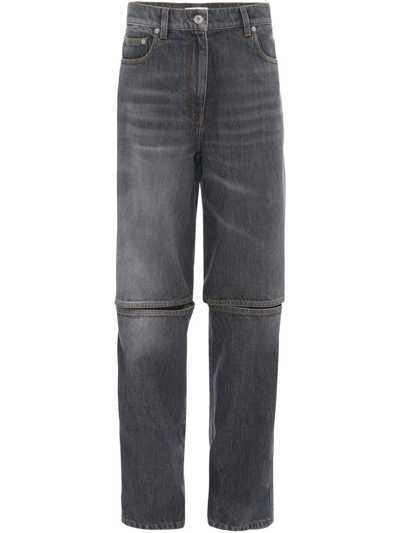 Jw Anderson Cut-out Straight Jeans In Grey