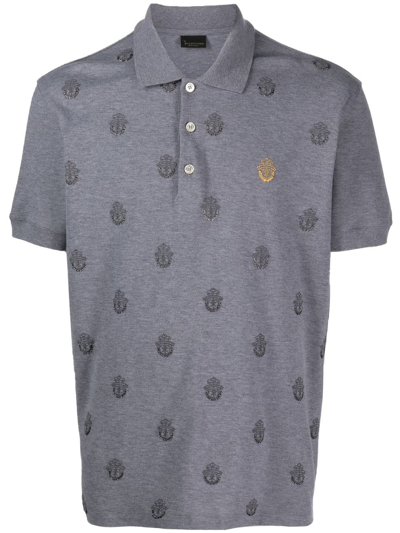 Billionaire Logo-print Polo Shirt In Grau