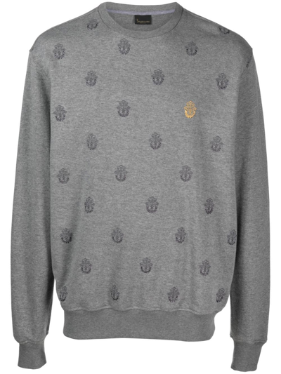 Billionaire Logo-print Cotton Sweatshirt In Grau