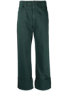 P.a.r.o.s.h Turn-up Cuffs Straight-leg Jeans In Grün