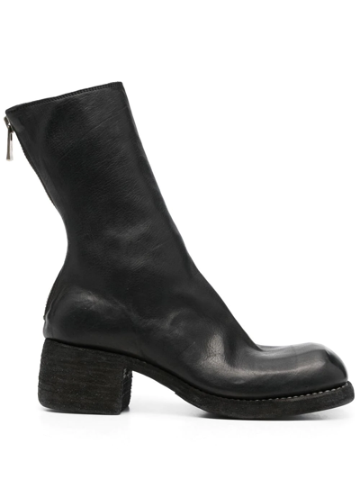 Guidi Rear-zip Horse Leather Boots In Black