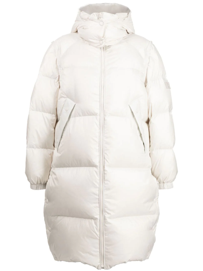 Yves Salomon Padded-design Zipped Coat In White