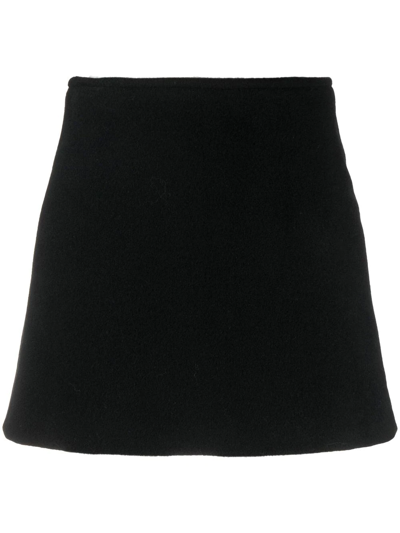 Patou High-waisted A-line Miniskirt In Black