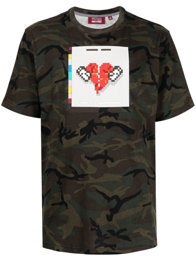 Mostly Heard Rarely Seen 8-bit No More Heartbreaks Camouflage-print T-shirt In Green
