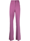 Remain Birger Christensen Split-cuff High-waisted Flared Trousers In Violett