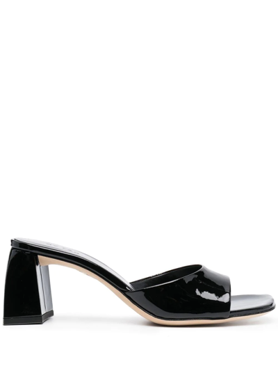 By Far Romy Black Patent Leather Sandals