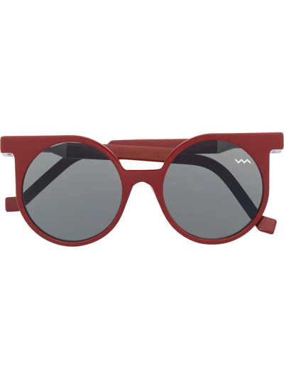 Vava Eyewear Round-frame Tinted Sunglasses In Red