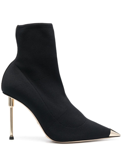 Elisabetta Franchi Pointed 130mm Heeled Boots In Black