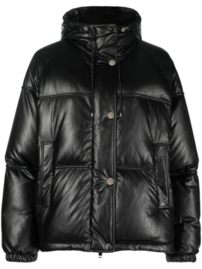Moncler Padded Hooded Down Jacket In Schwarz
