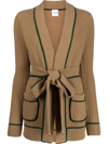 MADELEINE THOMPSON CLOVER RIBBED-KNIT CARDIGAN