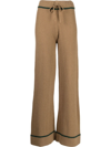 Madeleine Thompson Veronica Ribbed-knit Trousers In Braun