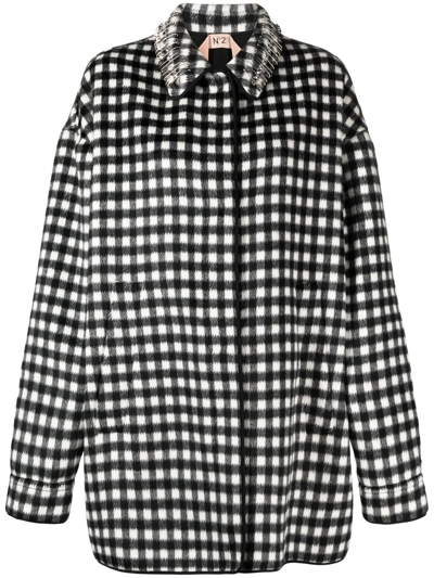N°21 Kurzmantel Checked Short Coat In Black