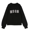 Msgm Sequin-embellished Logo Sweatshirt In Black