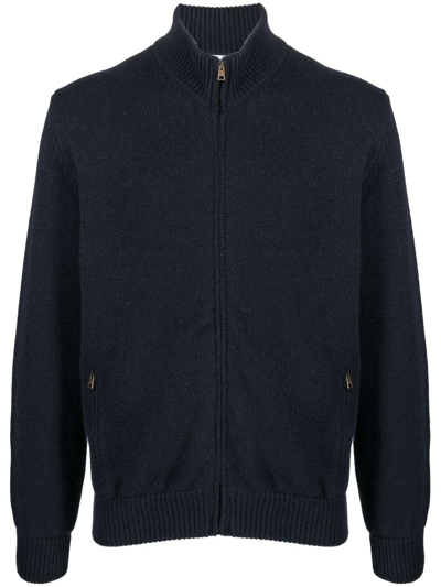 Boglioli Zip-up Cashmere Jumper In Blau