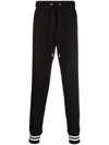 Moncler Logo-patch Tapered Track Pants In Schwarz