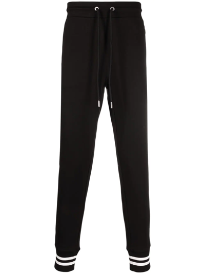 Moncler Logo-patch Tapered Track Pants In Black