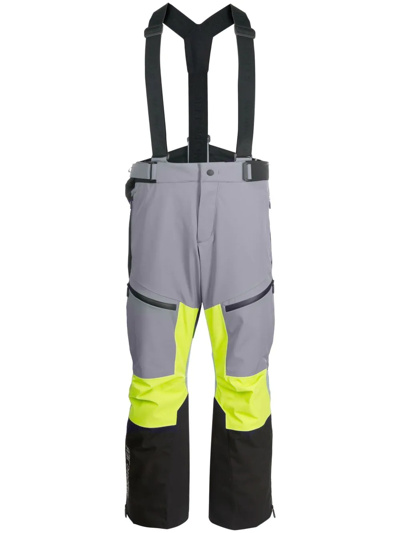 Moncler Colour-block Padded Ski Pants In Grey