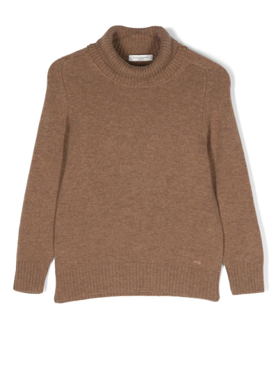 Paolo Pecora Roll-neck Knit Jumper In Braun